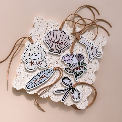 PERSONALISED BAG TAG | 6 Illustrations | Optional Text Add-On