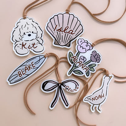 PERSONALISED BAG TAG | 6 Illustrations | Optional Text Add-On