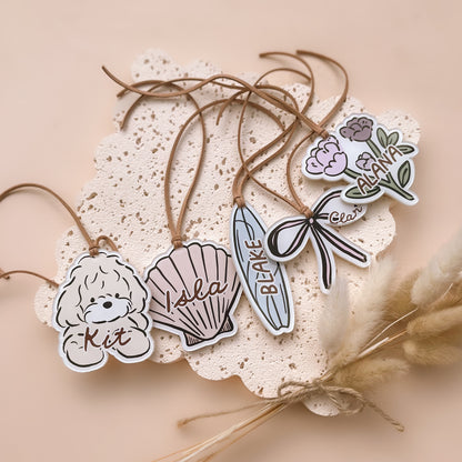 PERSONALISED BAG TAG | 6 Illustrations | Optional Text Add-On