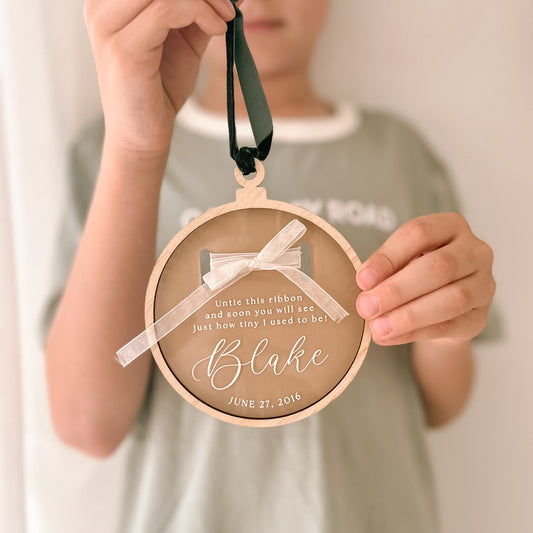 NEWBORN LENGTH KEEPSAKE CHRISTMAS ORNAMENT | Personalised | Multiple Colour + Pattern Options