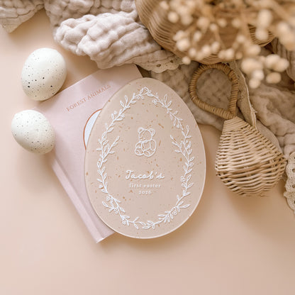 Baby's First Easter Plaque - Whimsy Leaves | Personalised | Multiple Pattern & Colour Options