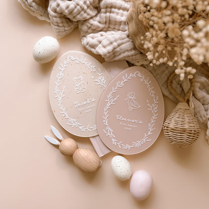 Baby's First Easter Plaque - Whimsy Leaves | Personalised | Multiple Pattern & Colour Options