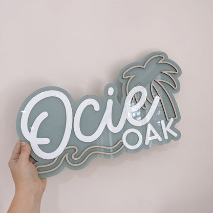 PERSONALISED Layered Wall Name Sign With Shapes | MULTIPLE SHAPE CHOICES + BACK COLOURS