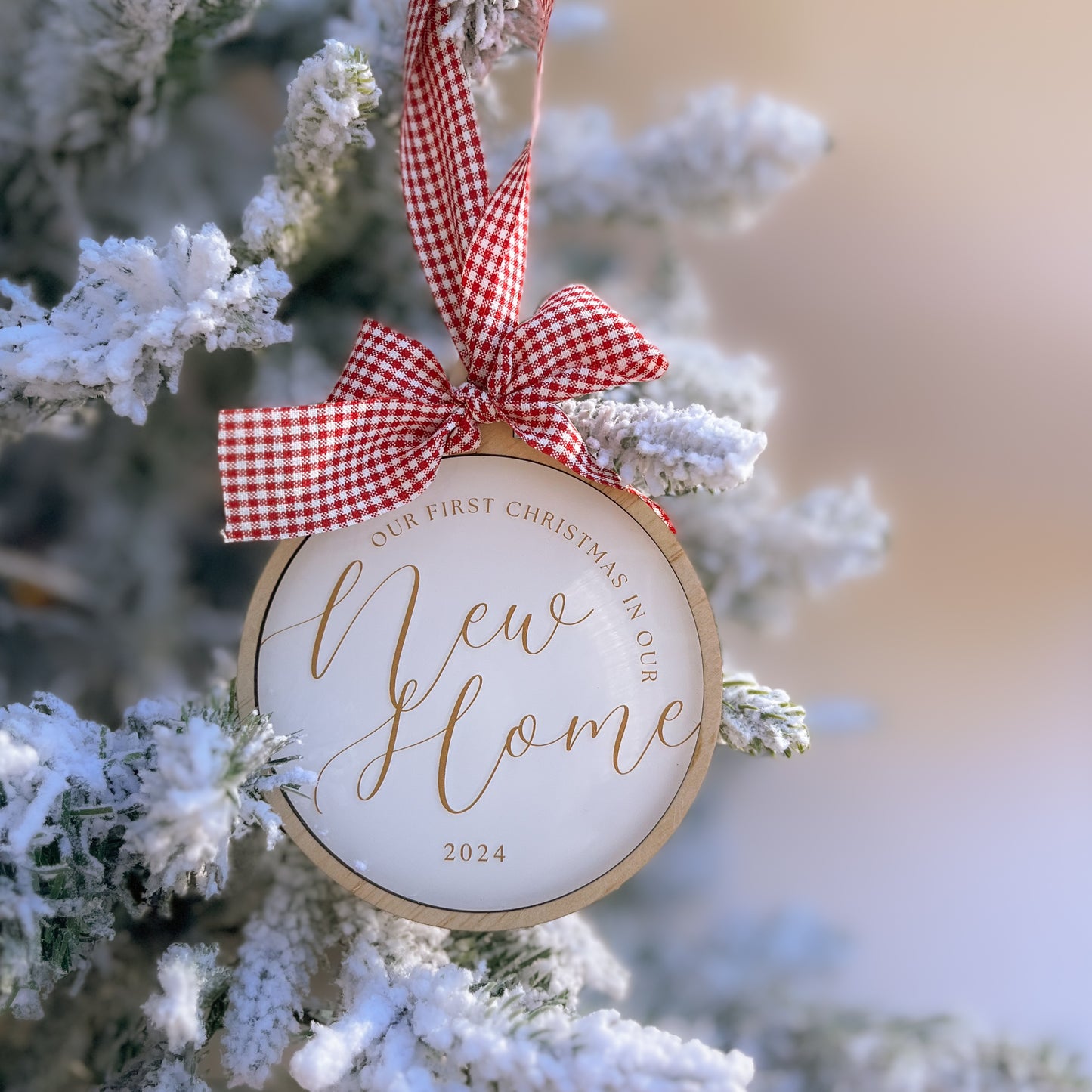 FIRST CHRISTMAS IN OUR NEW HOME | Christmas Ornament | Customisable Year | Multiple Colour + Pattern Choices