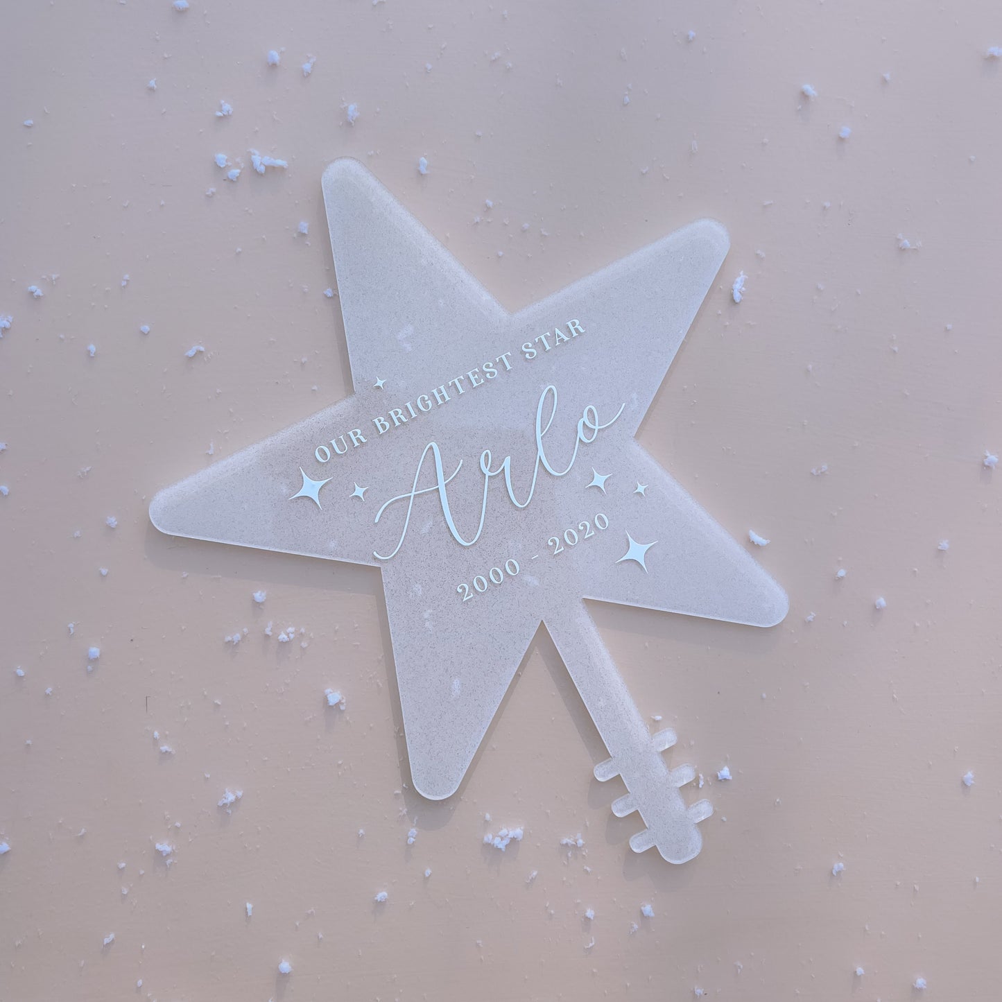 MEMORIAL STAR TREE TOPPER | Personalised | Multiple Colour & Pattern Choices