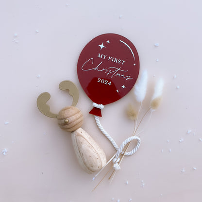 MY FIRST CHRISTMAS -  SMALL BALLOON | Personalised Option | Multiple Colour + Pattern Choices