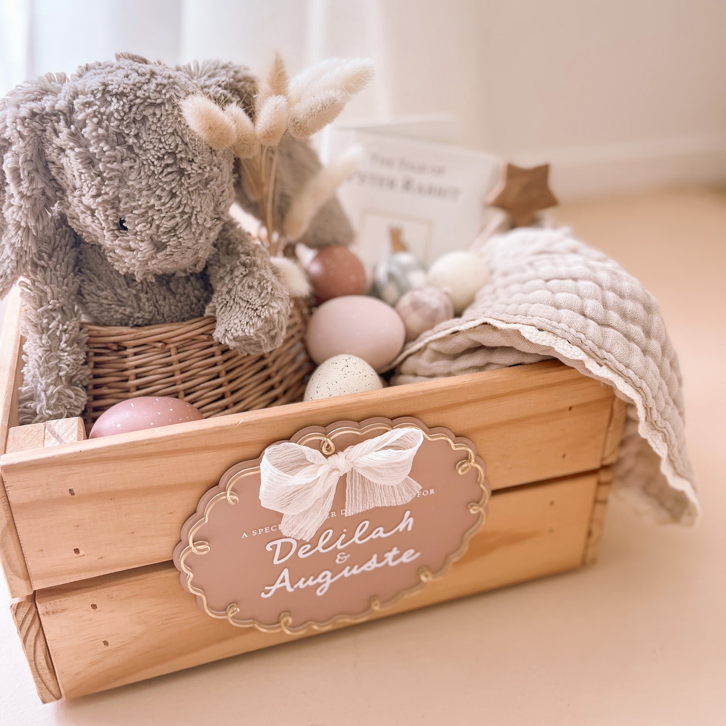 Whimsical Easter Crate or Box Plaque | Personalised | Multiple Customisation Options