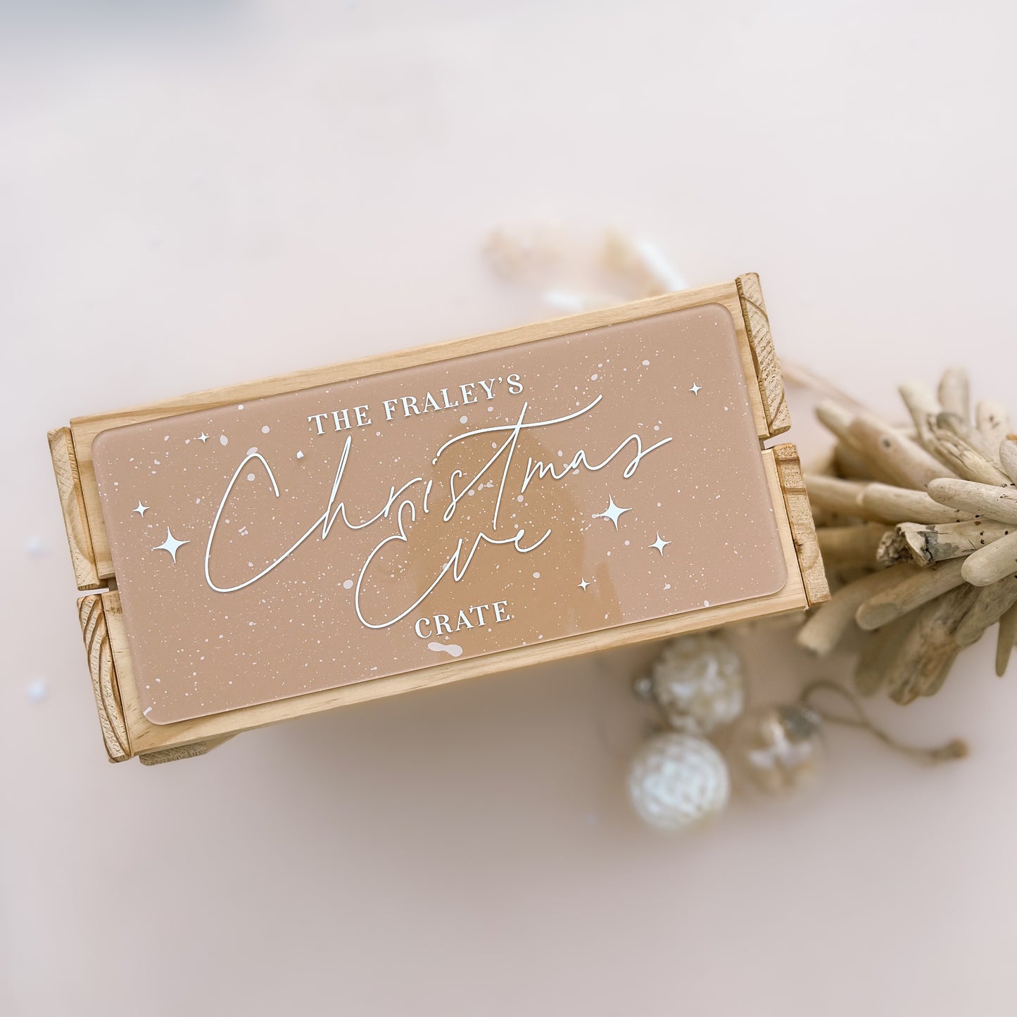 CHRISTMAS EVE CRATE FRONT PLAQUE | Personalised | Attach To Crate - Purchase Separately | Multiple Colour & Style Options