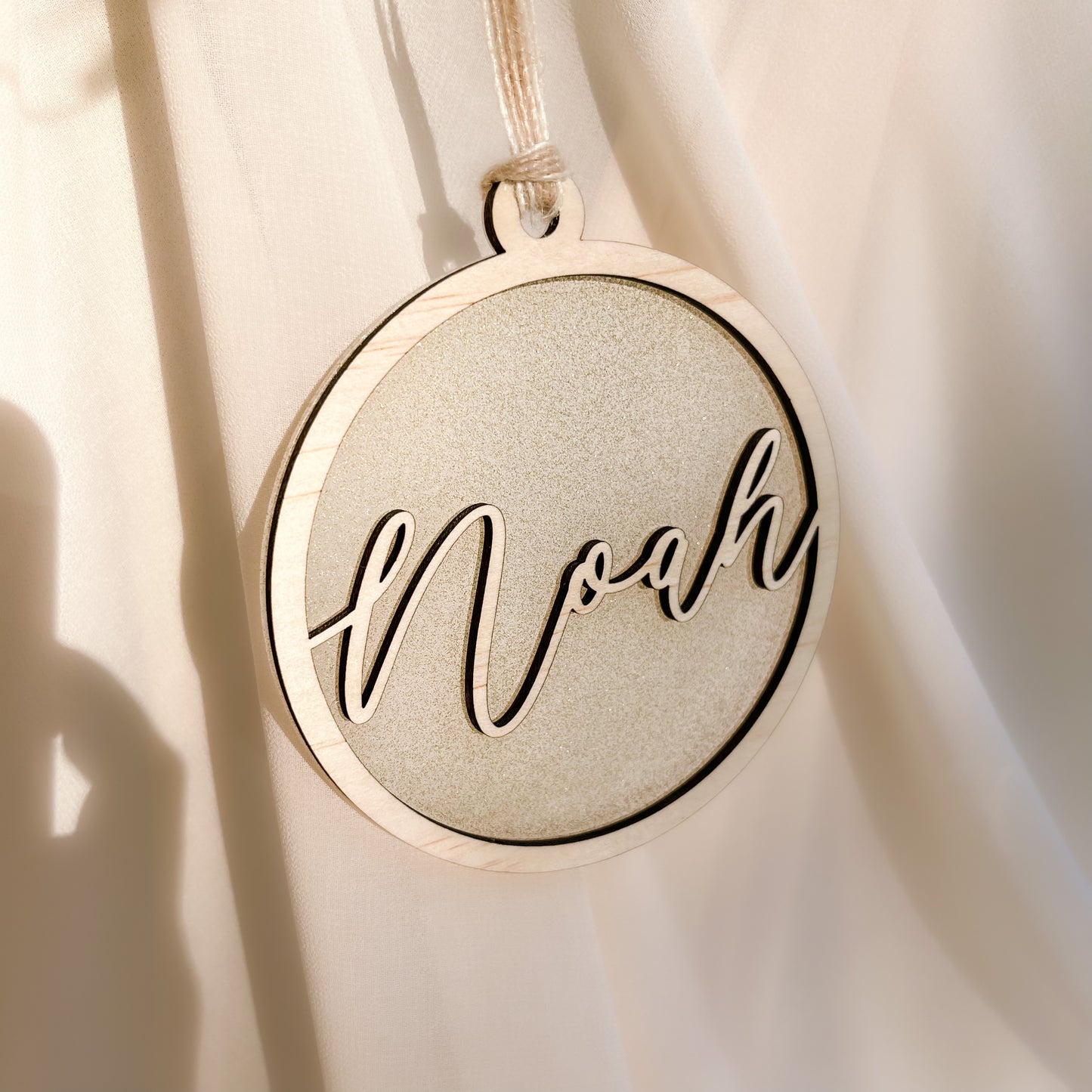 WOODEN NAME ORNAMENT | Personalised | Multiple Font + Colour Options