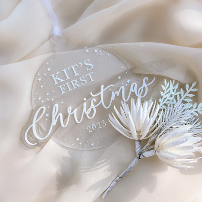 FIRST CHRISTMAS ORNAMENT / PLAQUE | Personalised | Multiple Colour Options