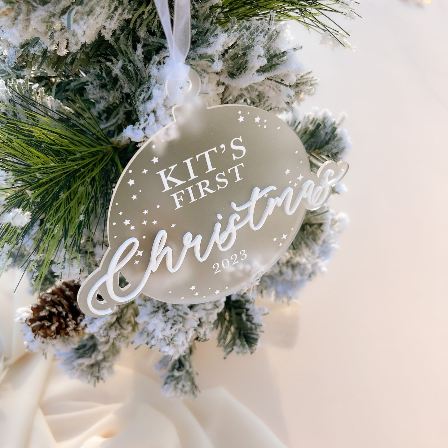 FIRST CHRISTMAS ORNAMENT / PLAQUE | Personalised | Multiple Colour Options