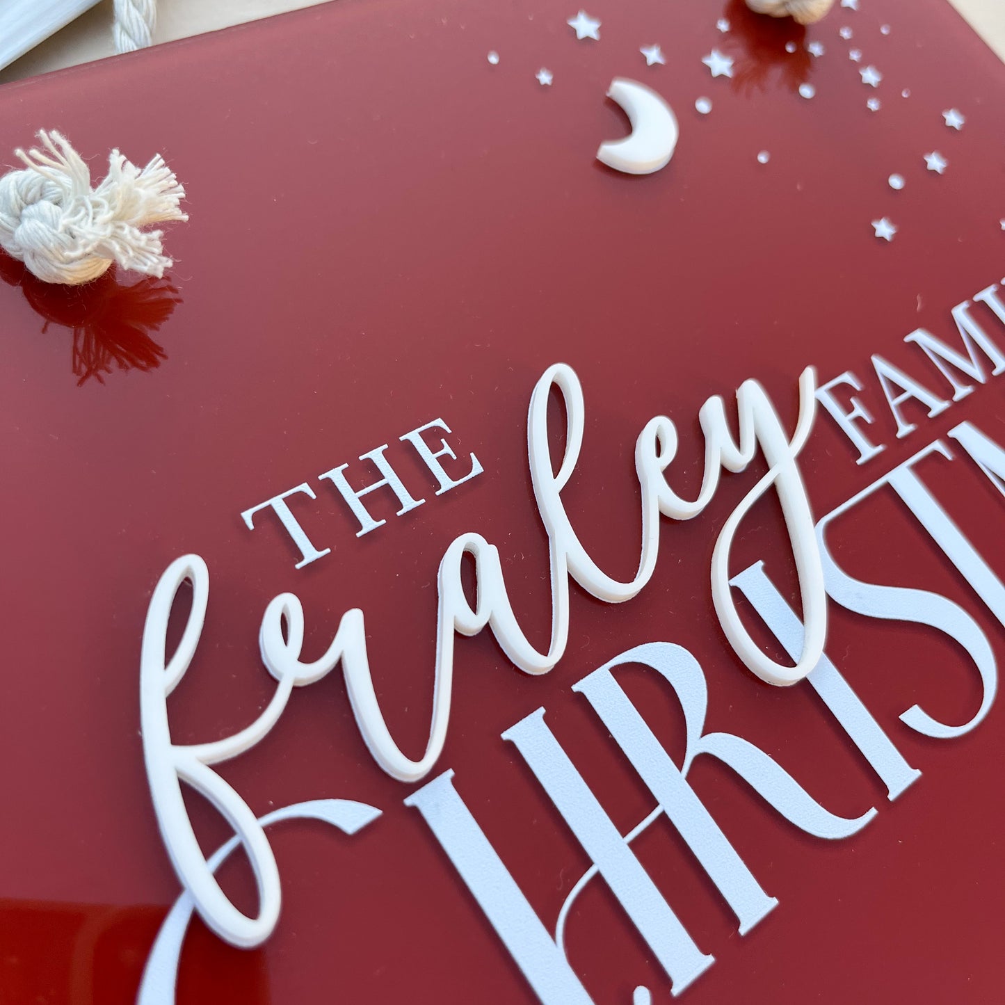 FAMILY CHRISTMAS SIGN | Personalised | Multiple Colour + Pattern Options