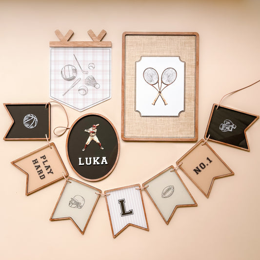 BUNDLE - Vintage Sports Decor | Personalised