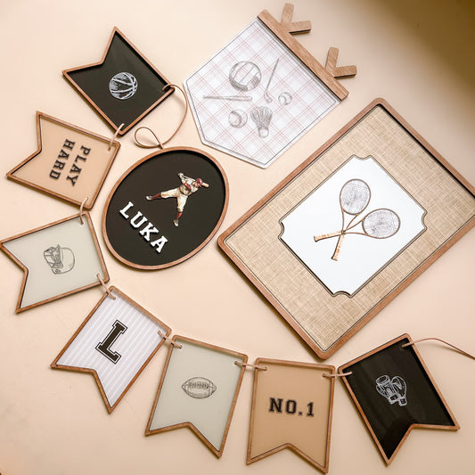 BUNDLE - Vintage Sports Decor Set | Personalised