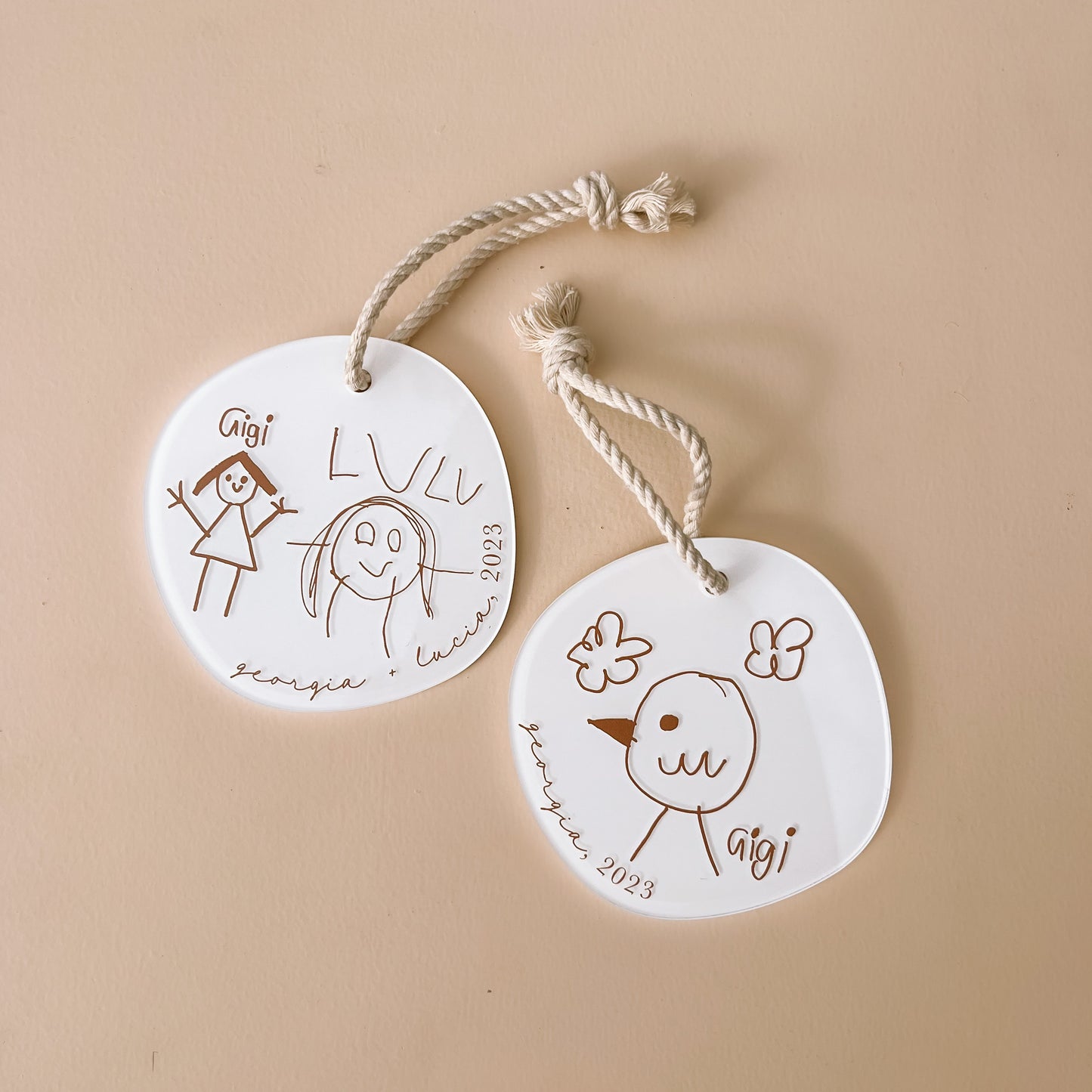 CHILD'S DRAWING ORNAMENT | IRREGULAR CIRCLE | Personalised | Multiple Colour Options
