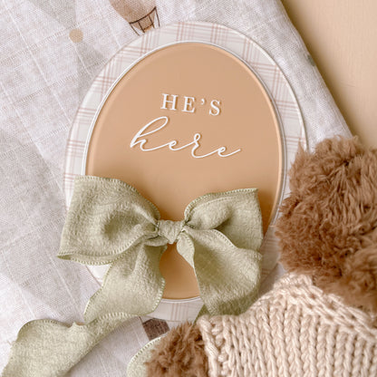 Double-Layered Oval Birth Announcement | Multiple Customisation Options