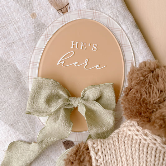 Double-Layered Oval Birth Announcement | Multiple Customisation Options