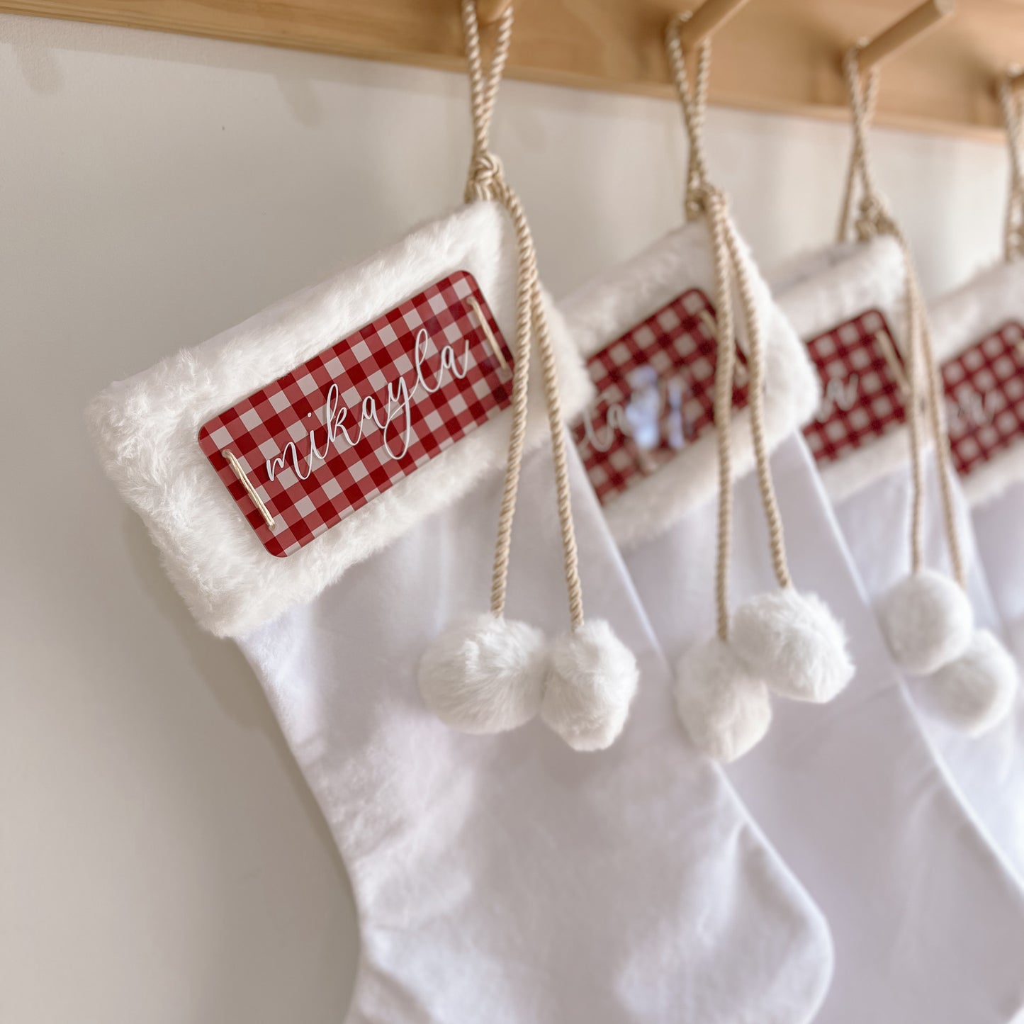 VELVET CHRISTMAS STOCKING | PERSONALISED | 3 Stocking + Multiple Name Colours