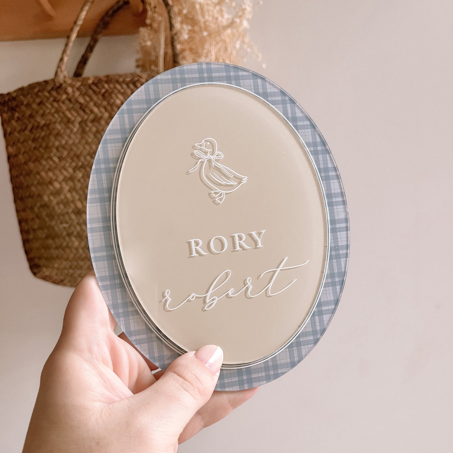 Double-Layered Oval Name Plaque | Multiple Customisation Options