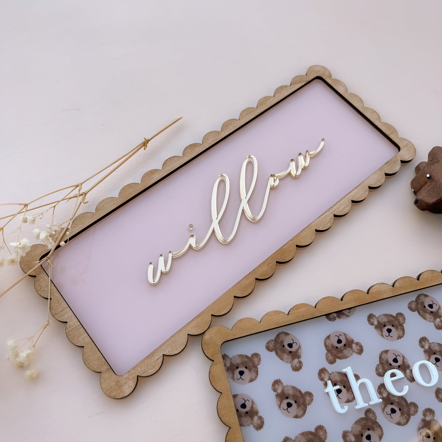 Vintage-Style Rectangle Wall Name Plaque | PERSONALISED | Multiple Colour, Pattern & Size Options