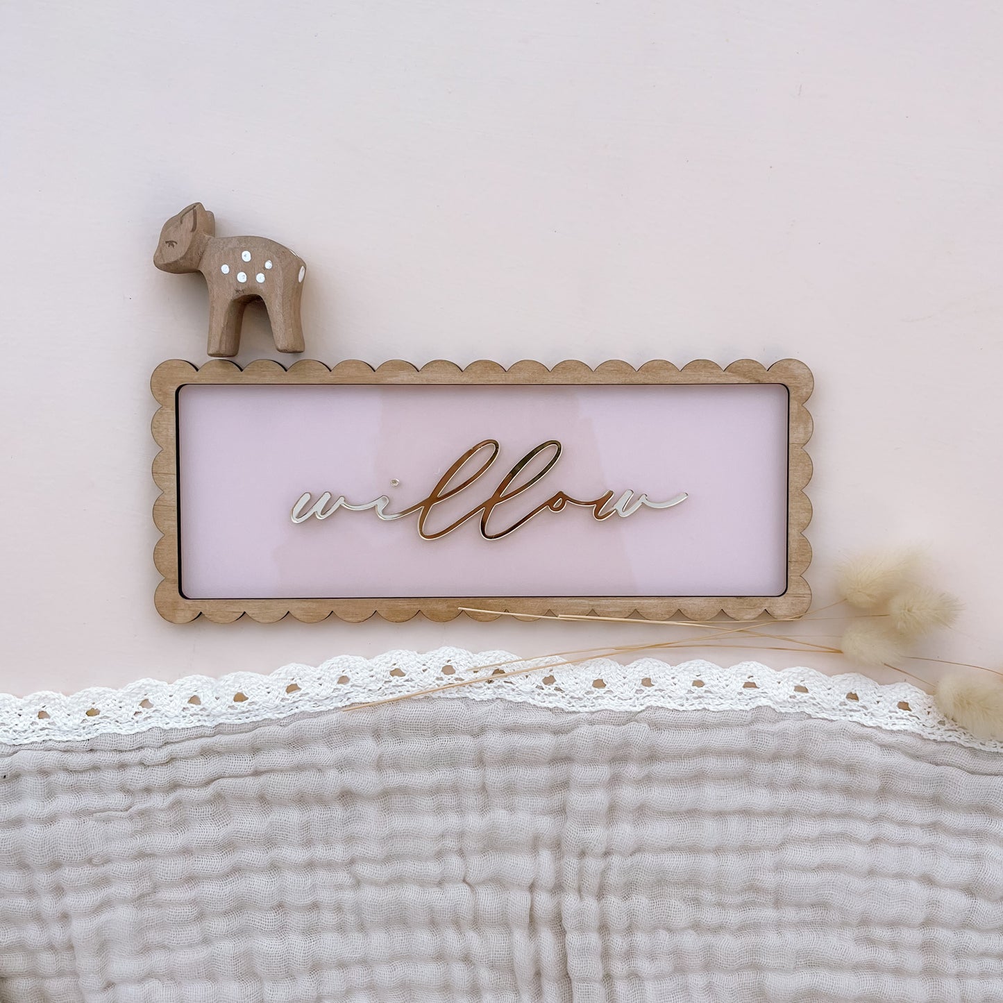 Vintage-Style Rectangle Wall Name Plaque | PERSONALISED | Multiple Colour, Pattern & Size Options