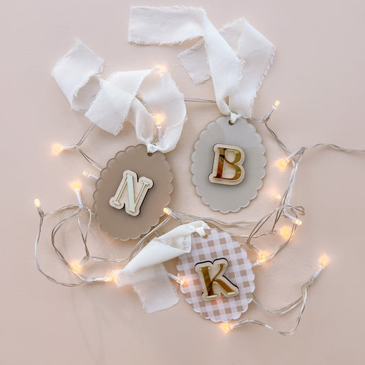 Monogramm-Weihnachtsanhänger | Mehrere Farb- & Musteroptionen