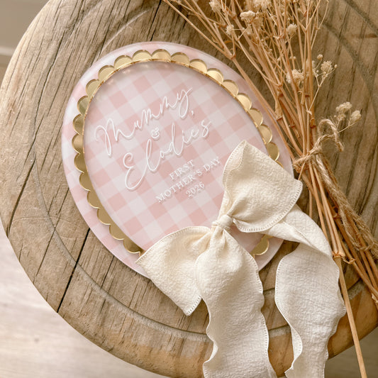 Personalised Mother’s Day plaque by Salt And Pine Store with custom message

