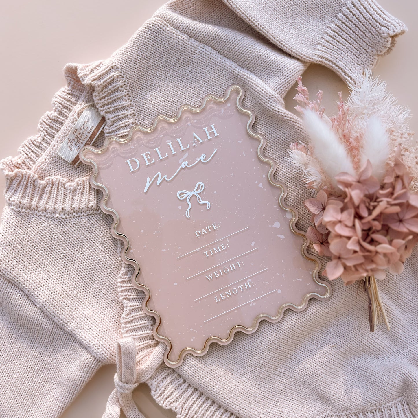 Storywoven Details Birth Announcement Plaque | Multiple Customisation Options