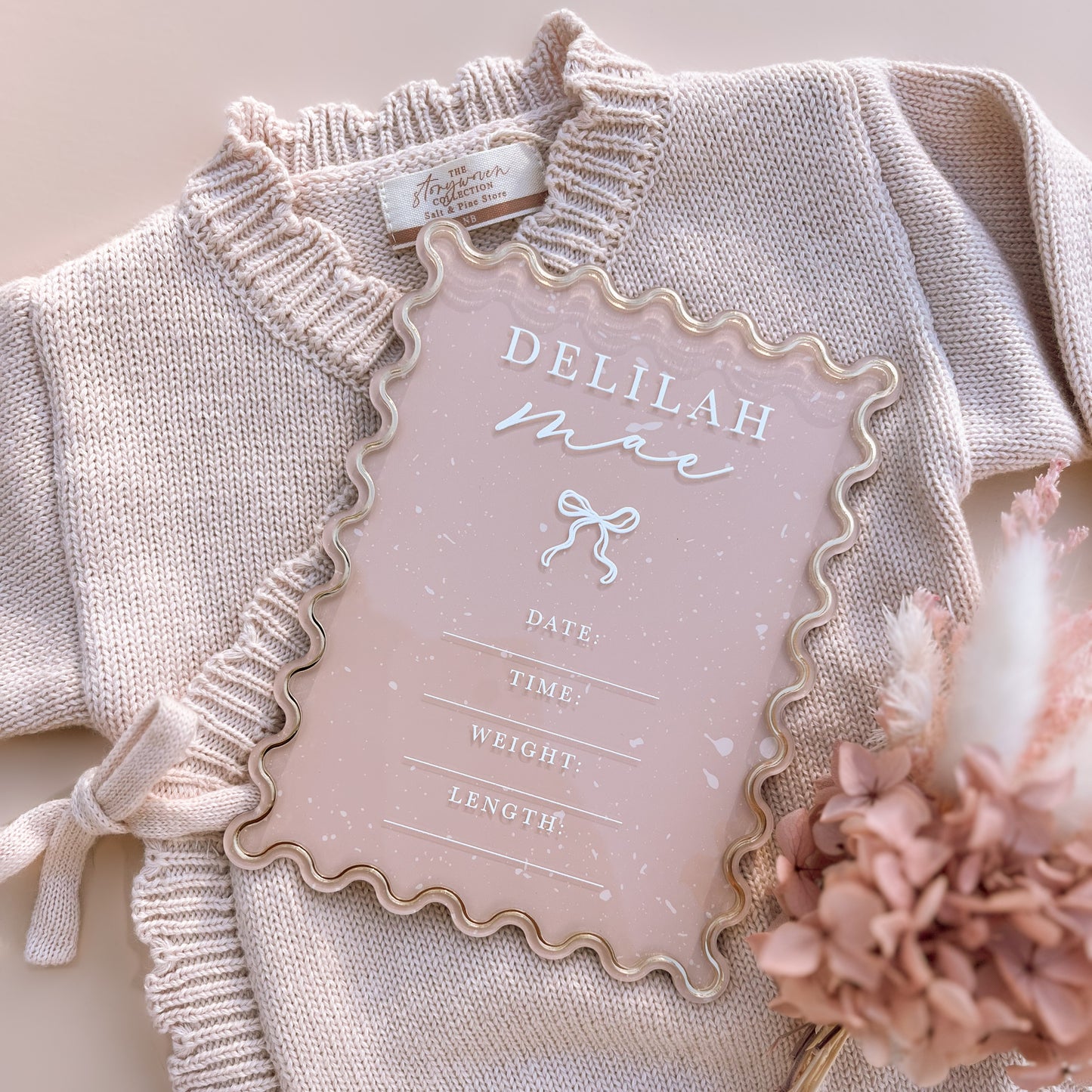 Storywoven Details Birth Announcement Plaque | Multiple Customisation Options