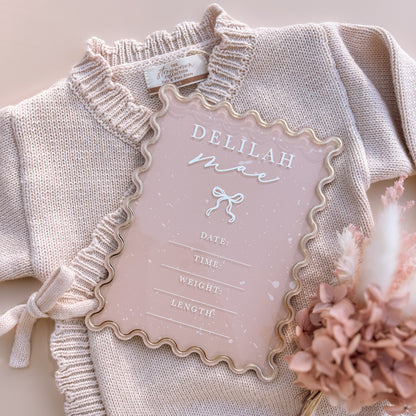 Storywoven Details Birth Announcement Plaque | Multiple Customisation Options