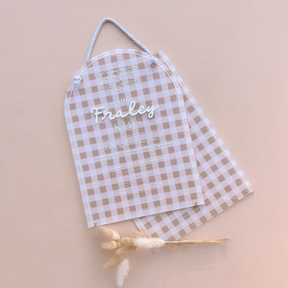 Children's Growth / Height Chart | Personalised | Multiple Colour + Pattern Options