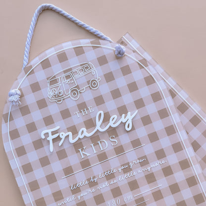 Children's Growth / Height Chart | Personalised | Multiple Colour + Pattern Options