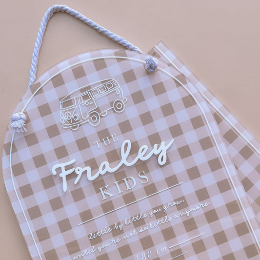 Children's Growth / Height Chart | Personalised | Multiple Colour + Pattern Options