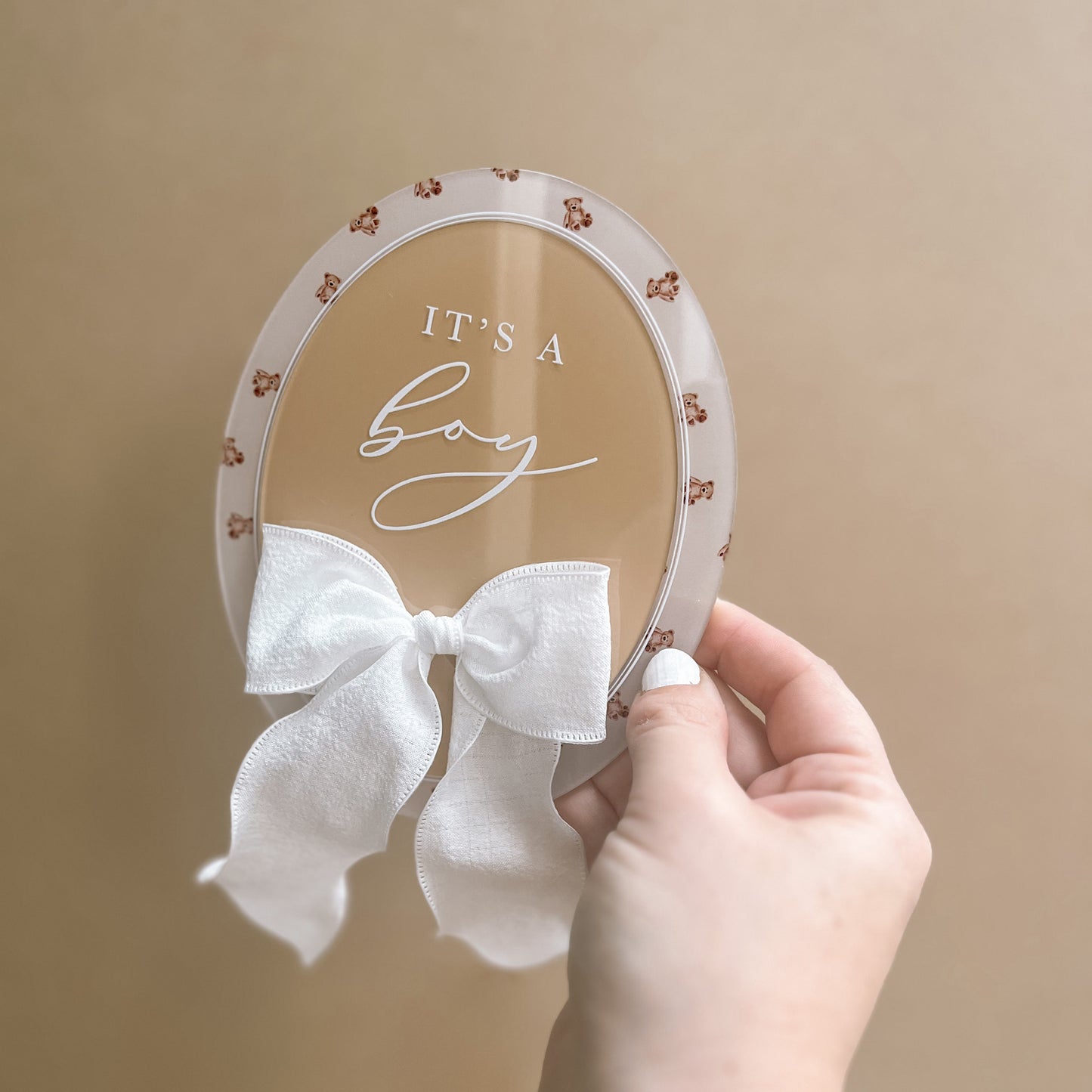Double-Layered Oval Birth Announcement | Multiple Customisation Options