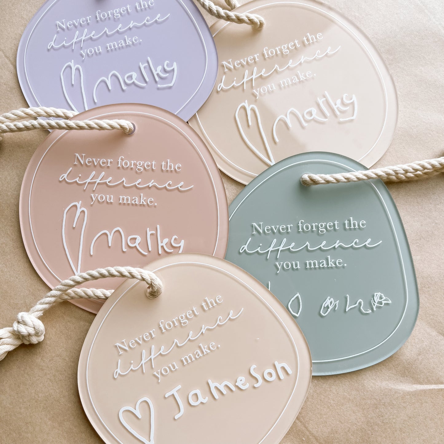 TEACHER ORNAMENT - CHILD'S HANDWRITING | IRREGULAR CIRCLE | Personalised | Multiple Colour Options