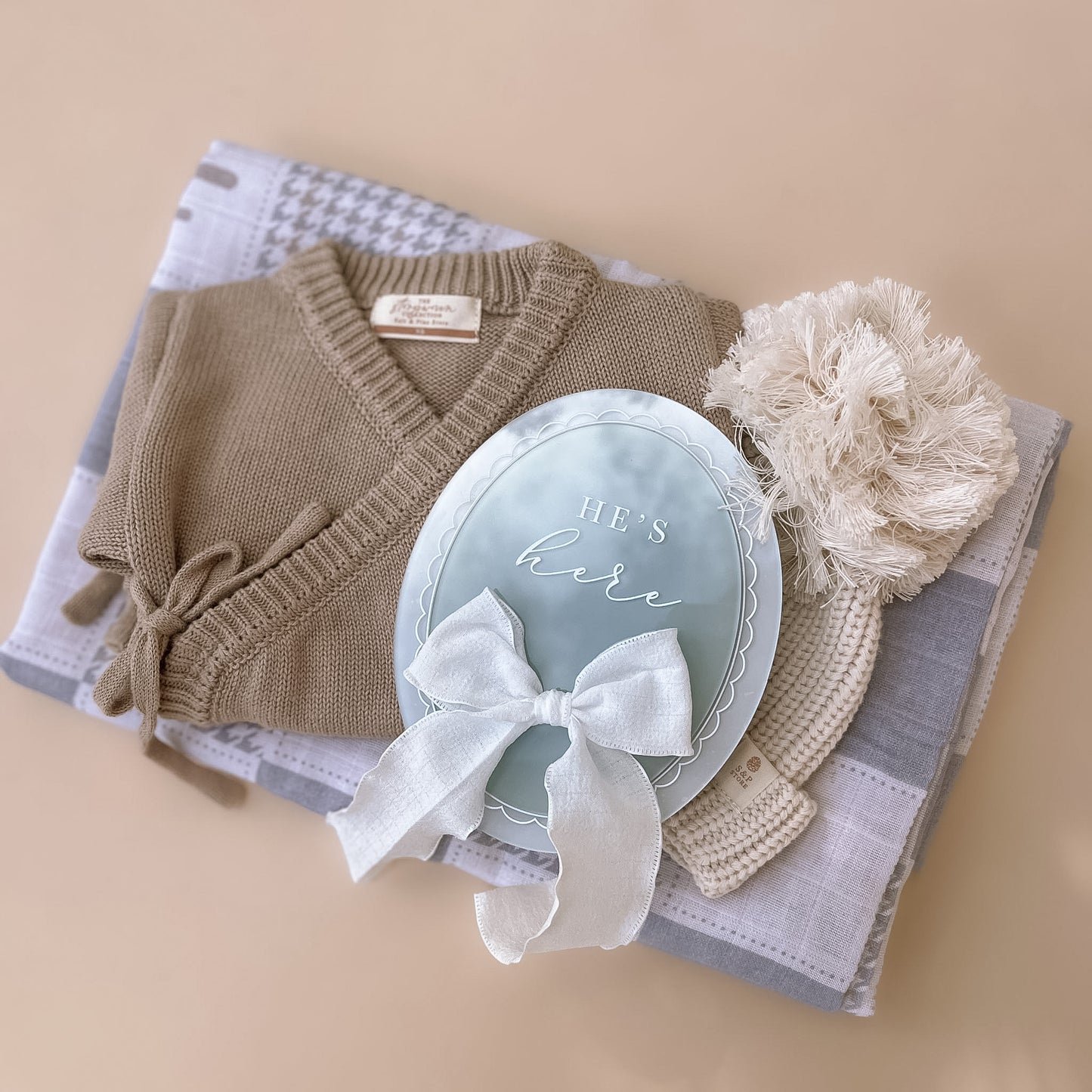 Double-Layered Oval Birth Announcement | Multiple Customisation Options