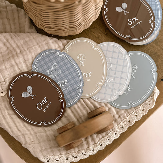 Vintage Image Baby Milestone Set | Multiple Customisation Options