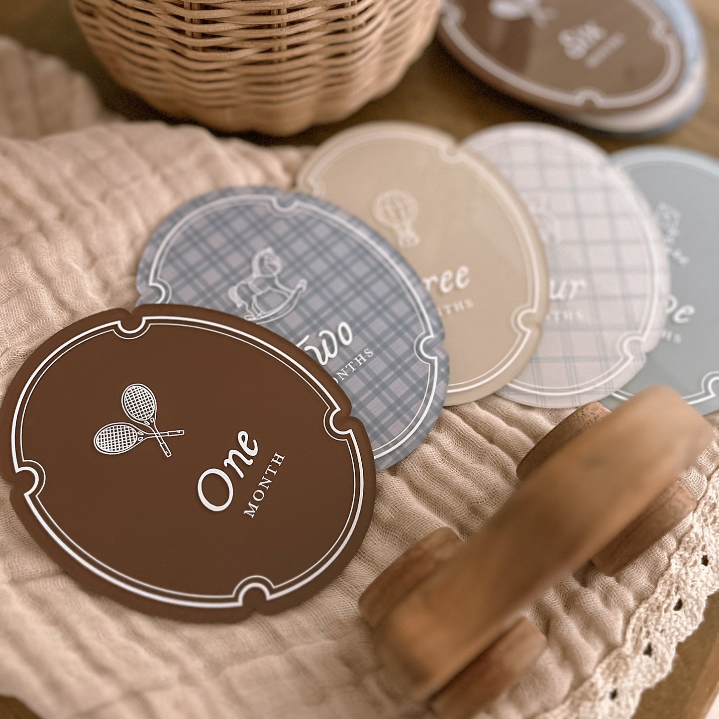 Vintage Image Baby Milestone Set | Multiple Customisation Options