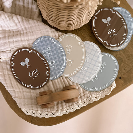 Vintage Image Baby Milestone Set | Multiple Customisation Options