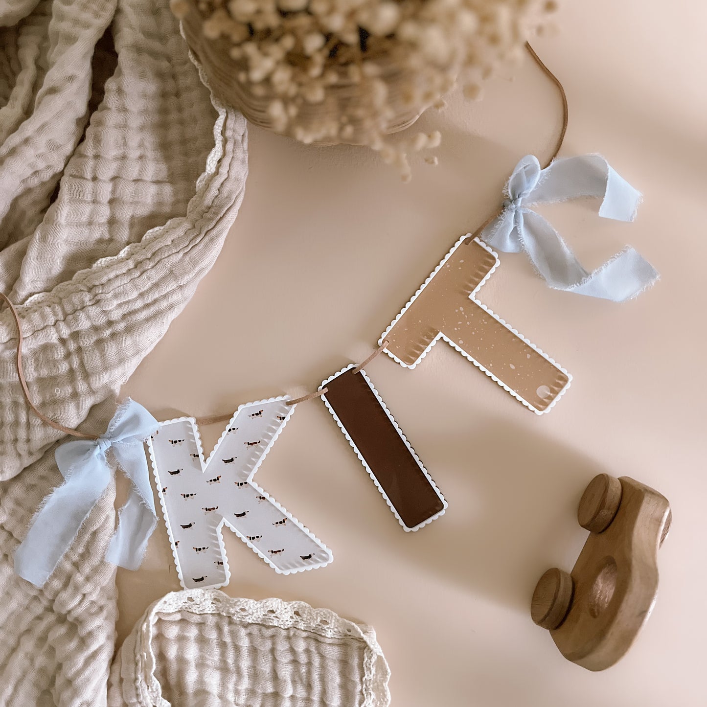 Personalised Scalloped Bubble Letter Bunting | Multiple Customisation Options
