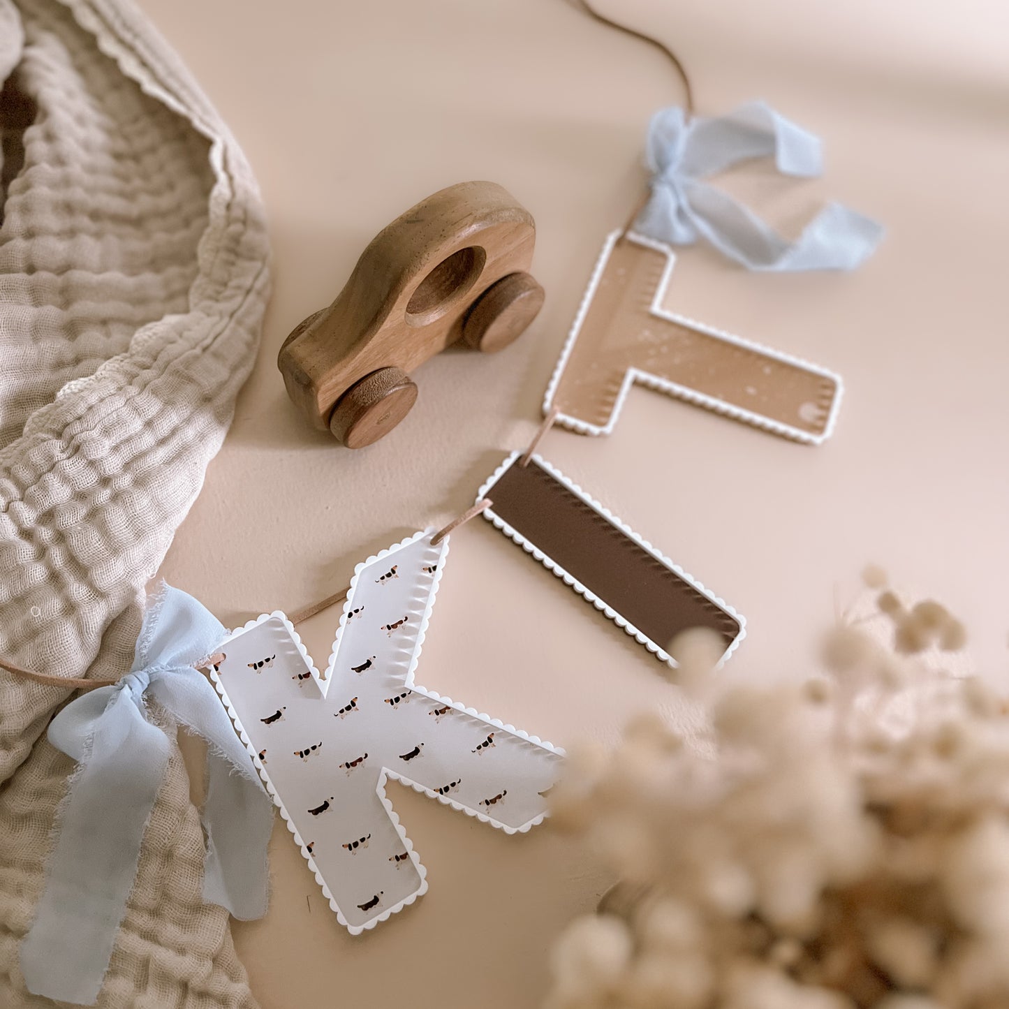 Personalised Scalloped Bubble Letter Bunting | Multiple Customisation Options
