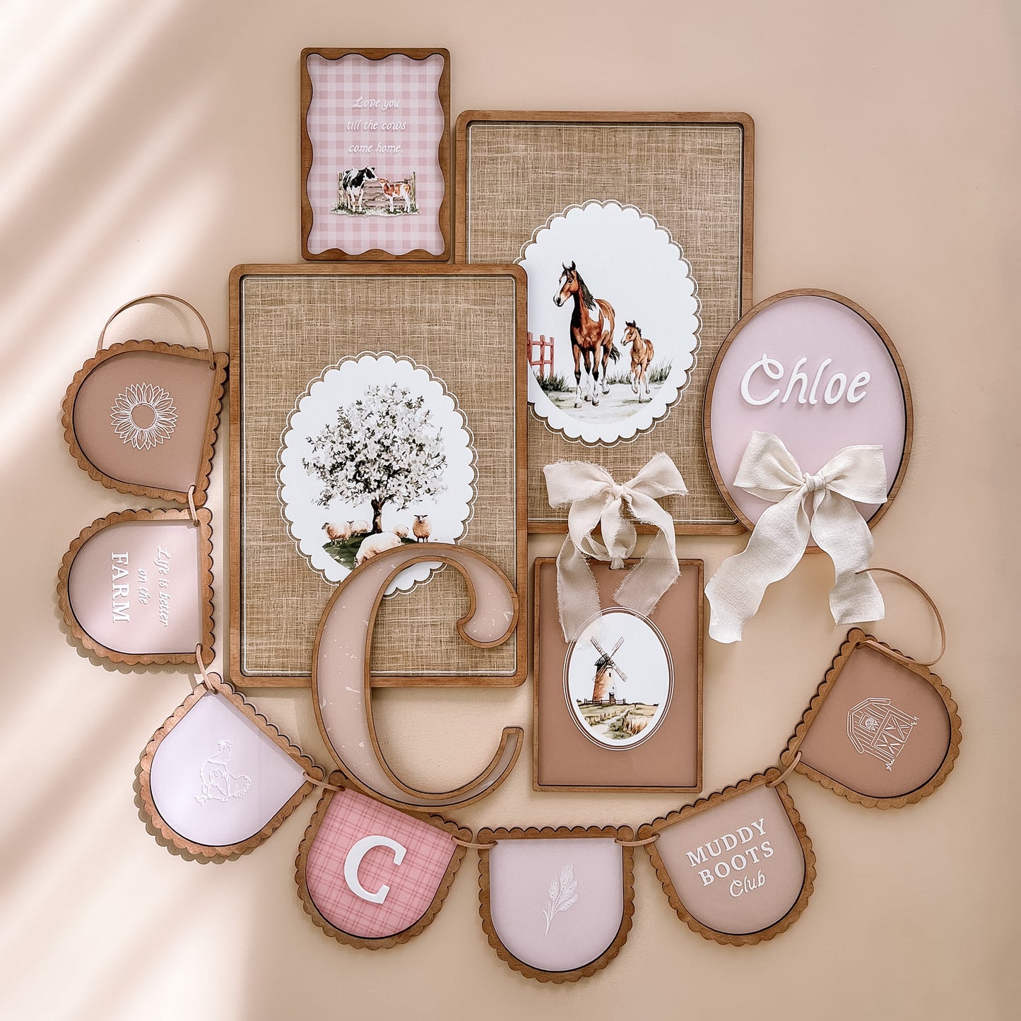 BUNDLE - Girls Farm-Themed Decor Set | Personalised