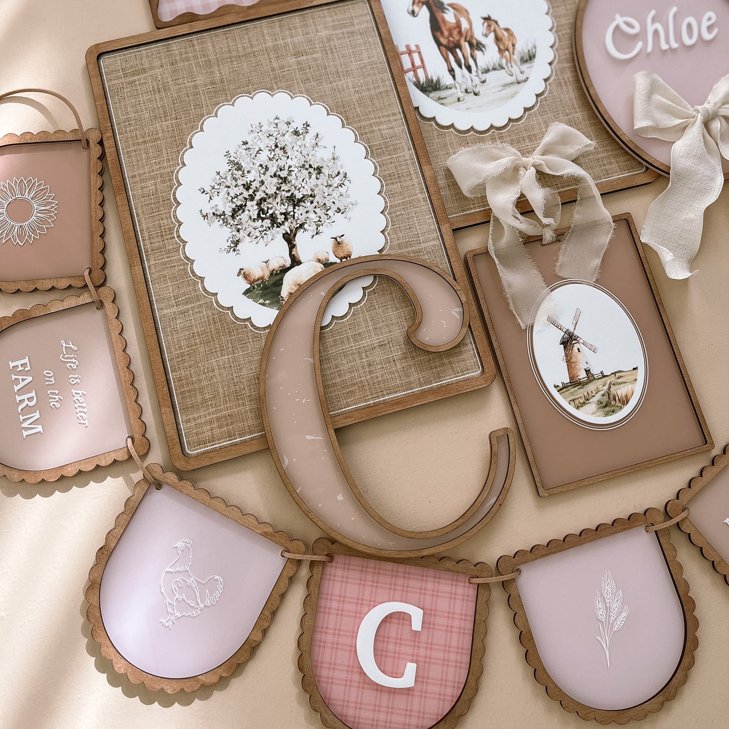 BUNDLE - Girls Farm-Themed Decor Set | Personalised