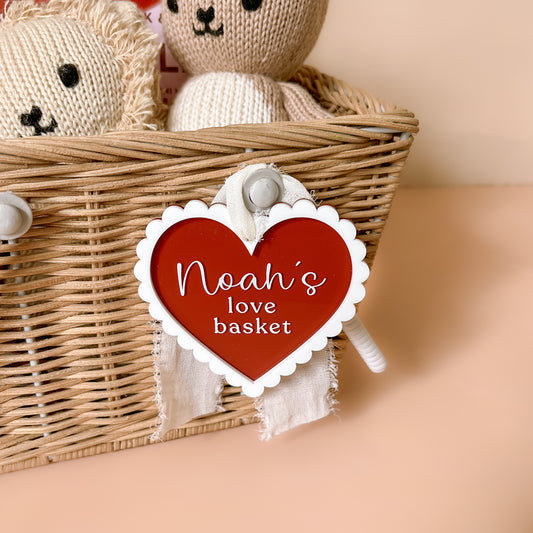 Valentine's Day Basket Tag | PERSONALISED | Multiple Colour & Pattern Choices