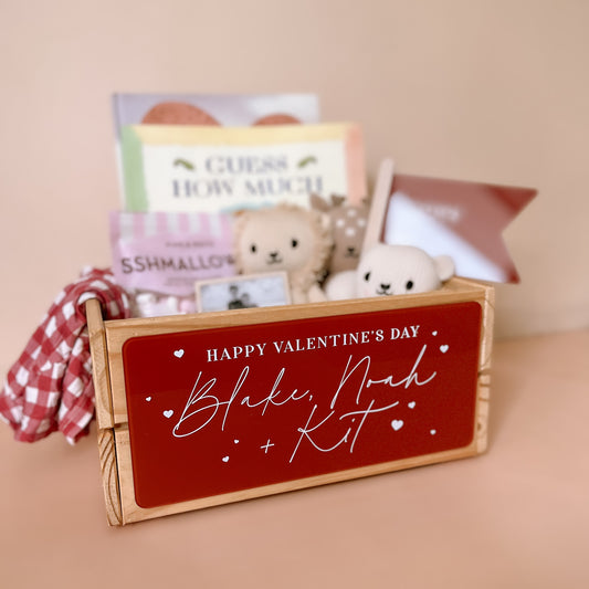 VALENTINE'S DAY CRATE FRONT PLAQUE | Personalised | Attach To Crate - Purchase Separately | Multiple Colour & Pattern Options