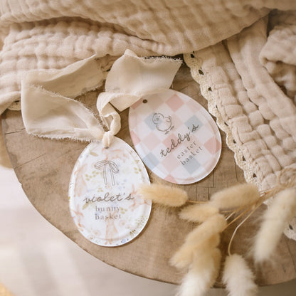Double-Layered Easter Basket Tag | Personalised | Multiple Pattern Options