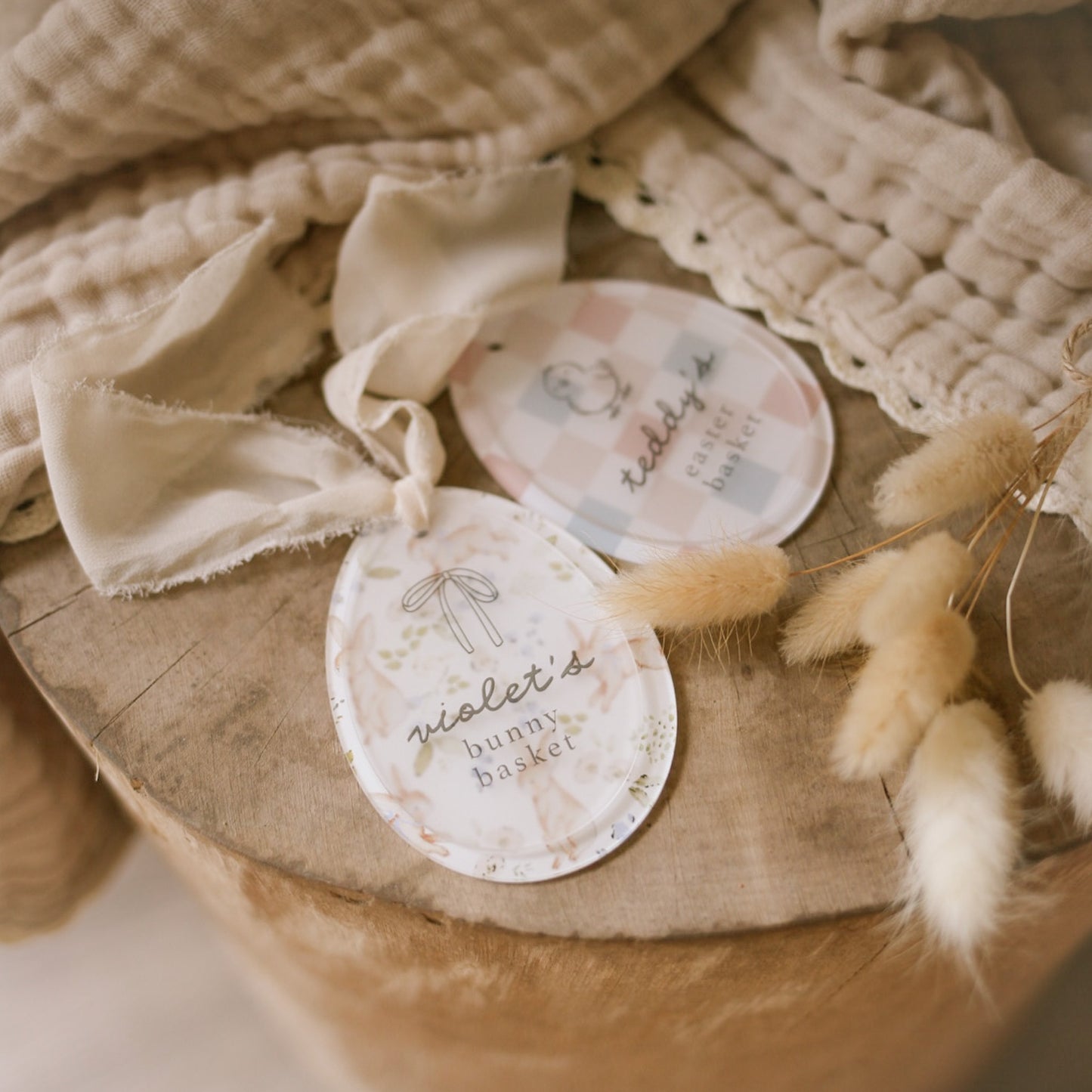 Double-Layered Easter Basket Tag | Personalised | Multiple Pattern Options