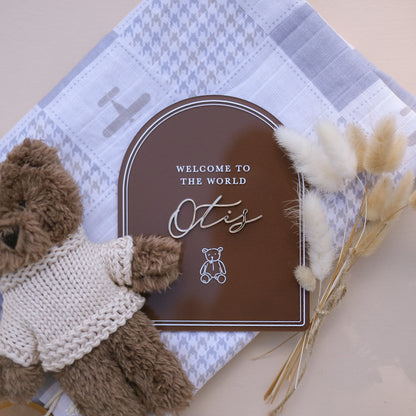 Storywoven Arch Birth Announcement Plaque | Multiple Customisation Options