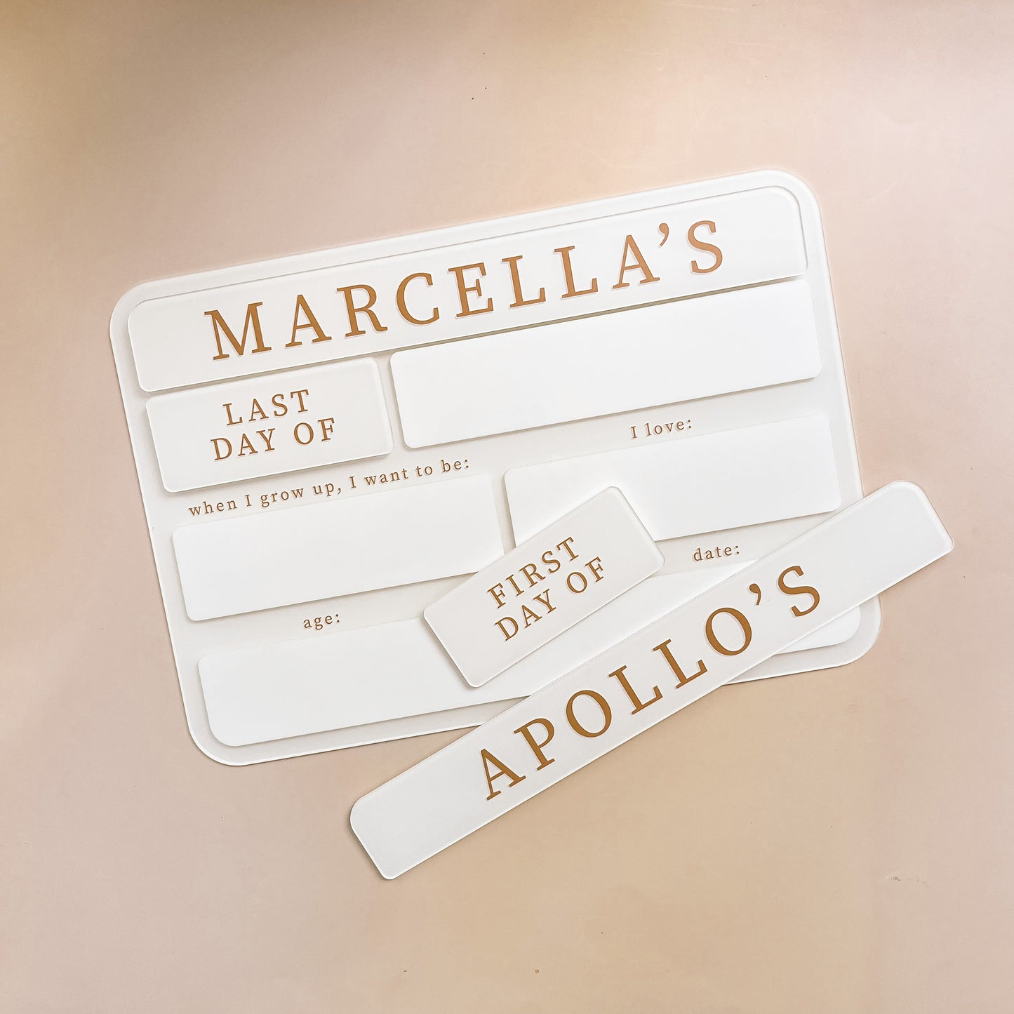 INTERCHANGEABLE NAME Tag for School/Daycare First & Last Day Board