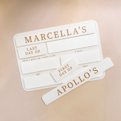 INTERCHANGEABLE NAME Tag for School/Daycare First & Last Day Board